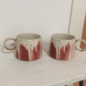 Pair of Anthropologie ceramic coffee mugs